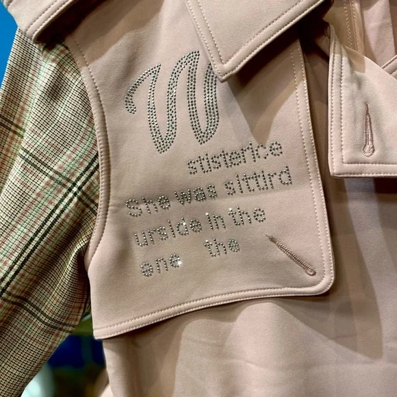 Trench coat,pink trench coat, designer trench coat - Picture 5 of 6